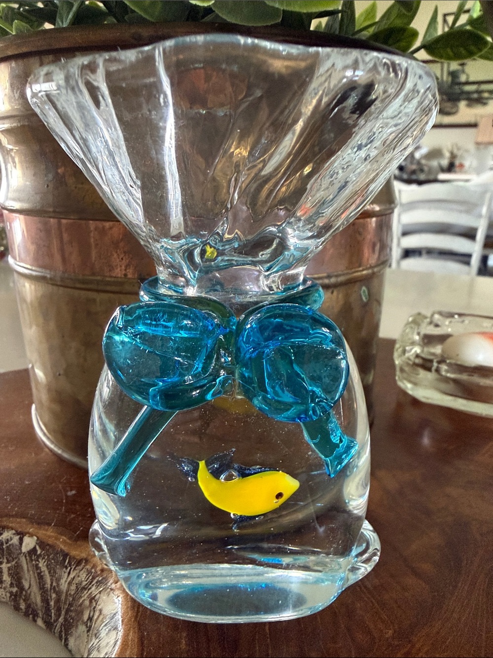 Murano Art Glass Fish in a Bag Paperweight